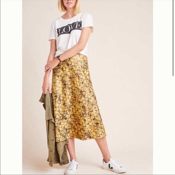 Anthropologie Dresses & Skirts - Anthropologie Current Air Harmony Metallic Midi Snakeskin Print Skirt